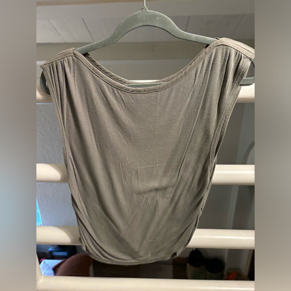 Free People Green Tank Ruched Green